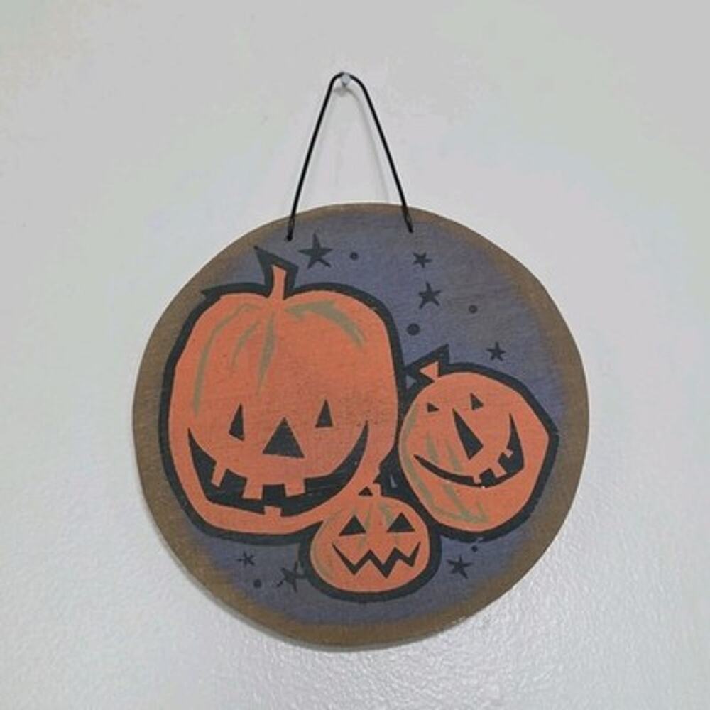 Hand Painted Halloween Pumpkin Wall Decor Cottagecore Spooky Grandmacore